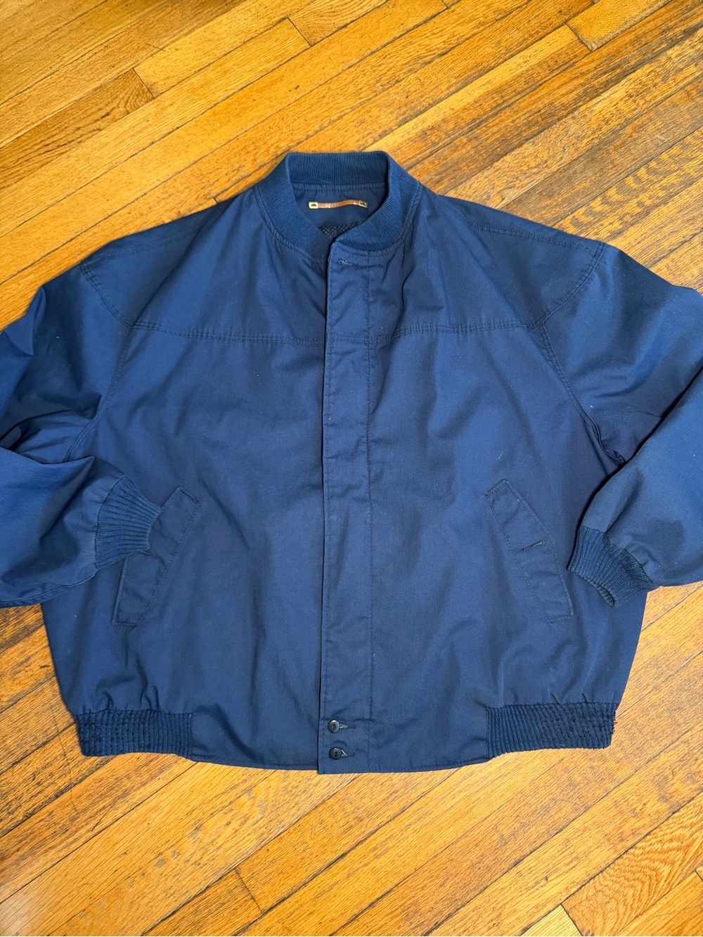 Vintage Catalina La Paz Jacket Size 54 Navy Blue Bomber Gold Sailboat Lining